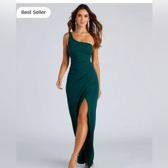 Windsor Dresses & Skirts - Windsor Iris One Shoulder Crepe Dress